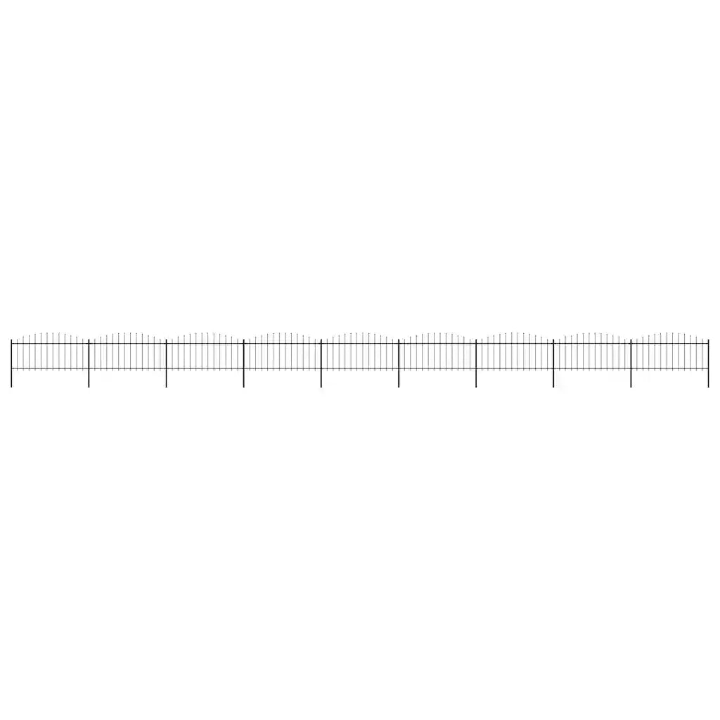 Recinzione da Giardino con Punta a Lancia in Acciaio 1506x75 cm Nero 277711