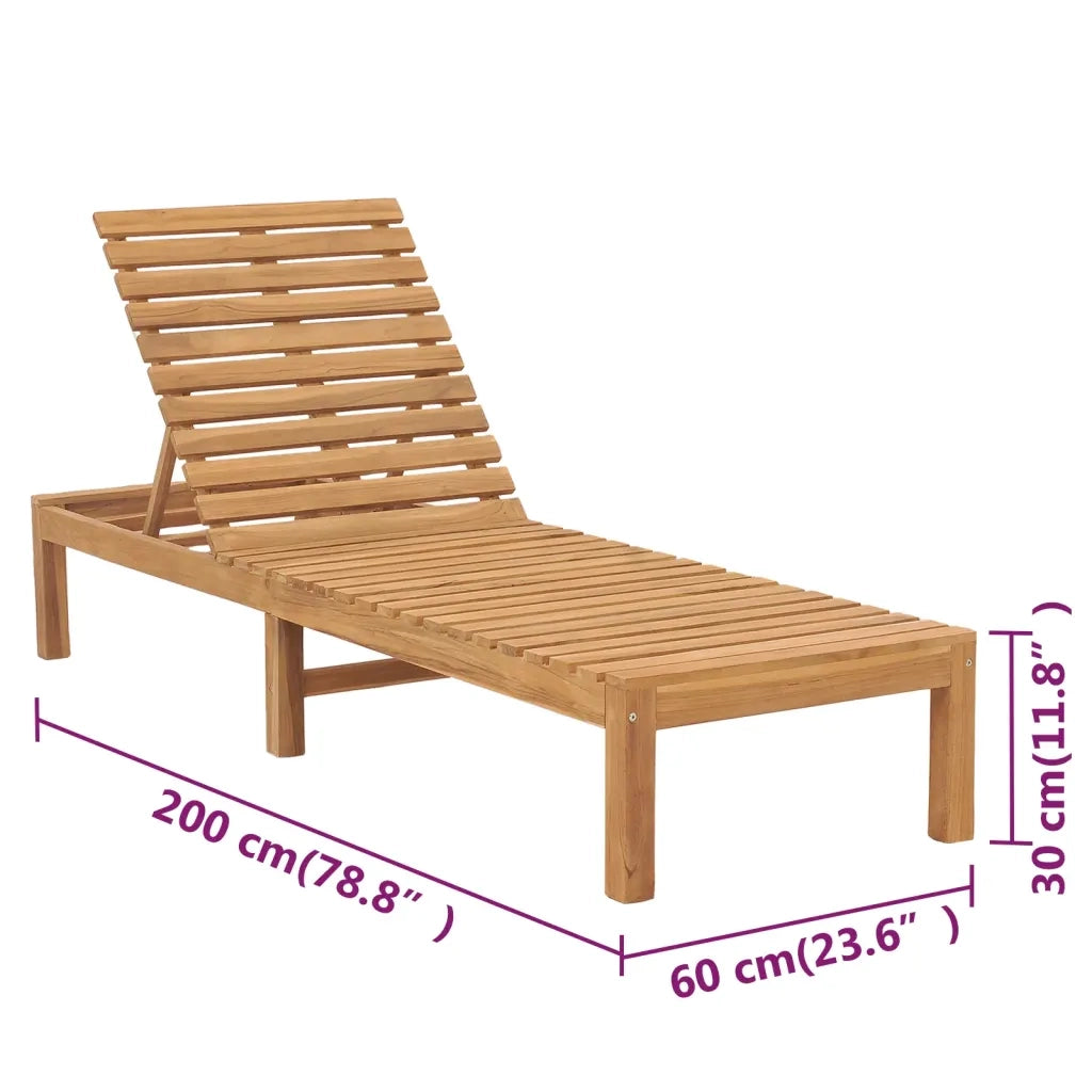 Lettini Prendisole 2 pz in Legno Massello di Teak 3073206