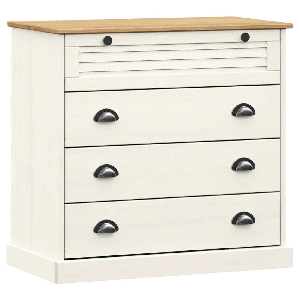 Buffet credenza cassettiera armadio mobile contenitore organizer cucina soggiorno salotto alto 80 x 40 x 176 cm legno massello di pino bianco 02_0035662
