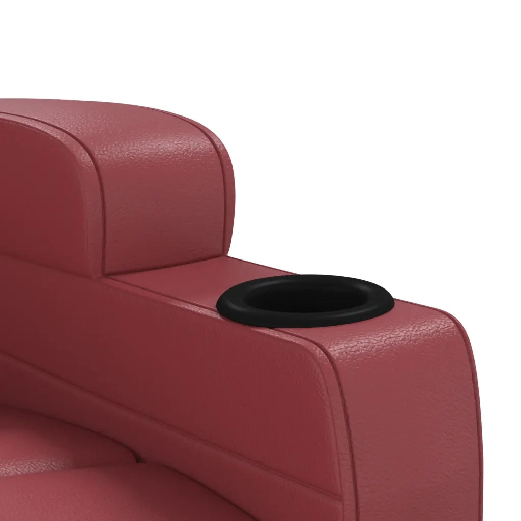 Poltrona Massaggio Elettrica Rosso Vino Similpelle 3073799
