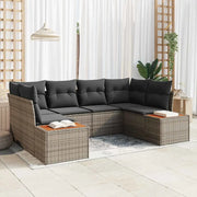 Set Divano da Giardino con cuscino 6 pcs Grigio polyrattan 3348155