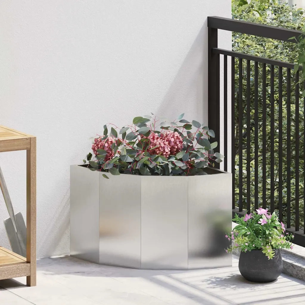 Vaso d'angolo Argento 45 x 45 x 35 cm Acciaio inossidabile