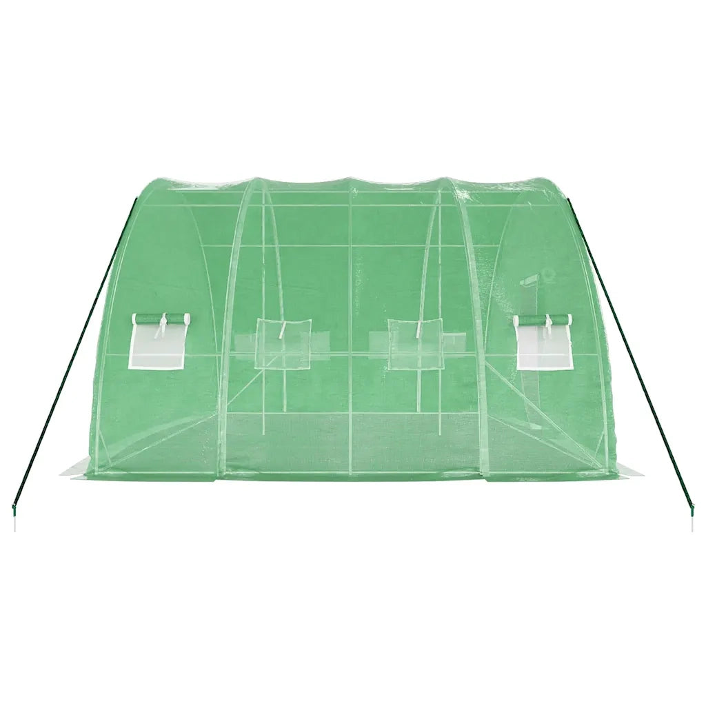 Serra con struttura in acciaio verde 24 m² 6x4x2,85 m 3188105