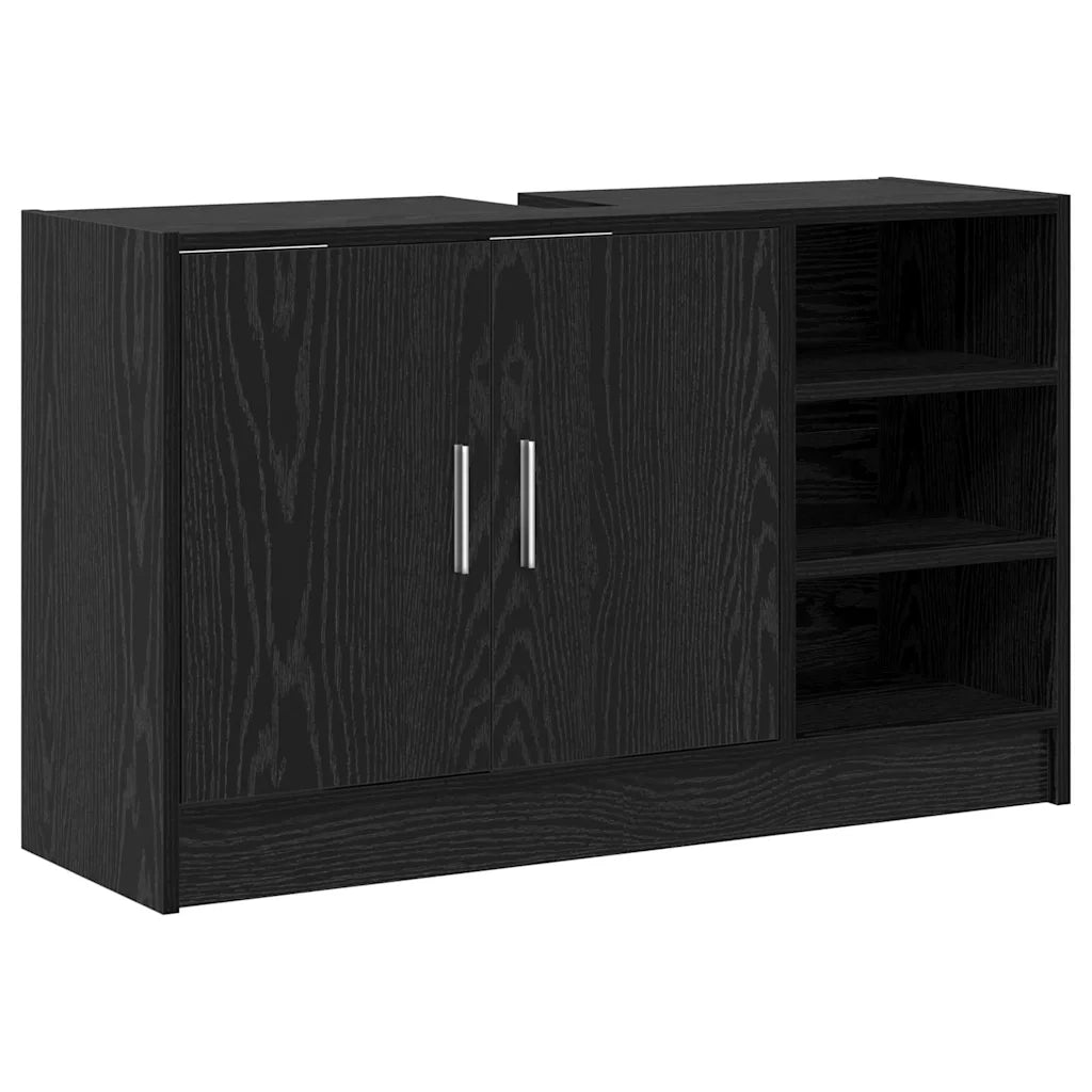 Mobile da Bagno | Armadio da bagno Rovere Nero 90 x 29 x 55 cm Legno multistrato