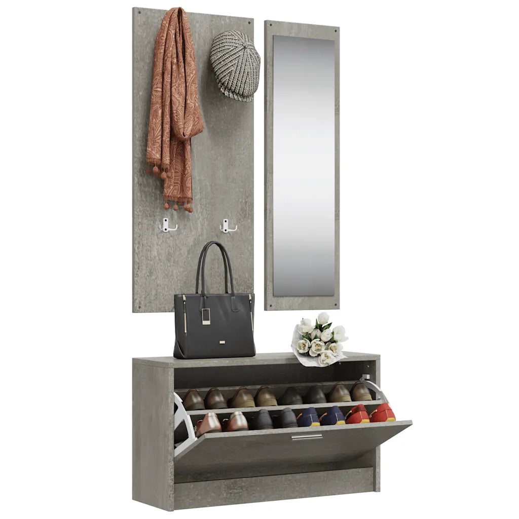 Set Scarpiere 3 in 1 Grigio cemento in Legno Multistratocod mxl 119455