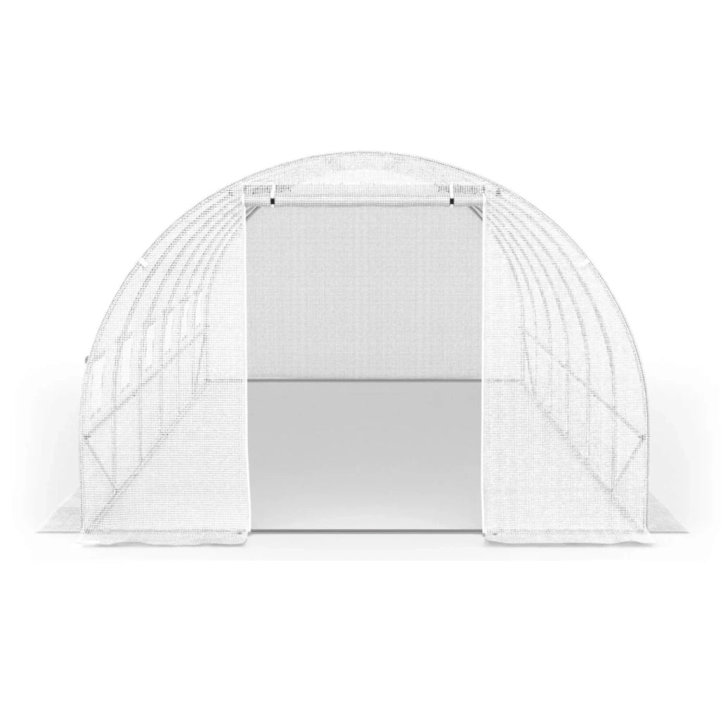 ProBache - Telone di ricambio per serra da giardino a tunnel da 18 m² (6 x 3 x 2 m), anti-UV, con porta e finestre, modello CRIMÉE, bianco