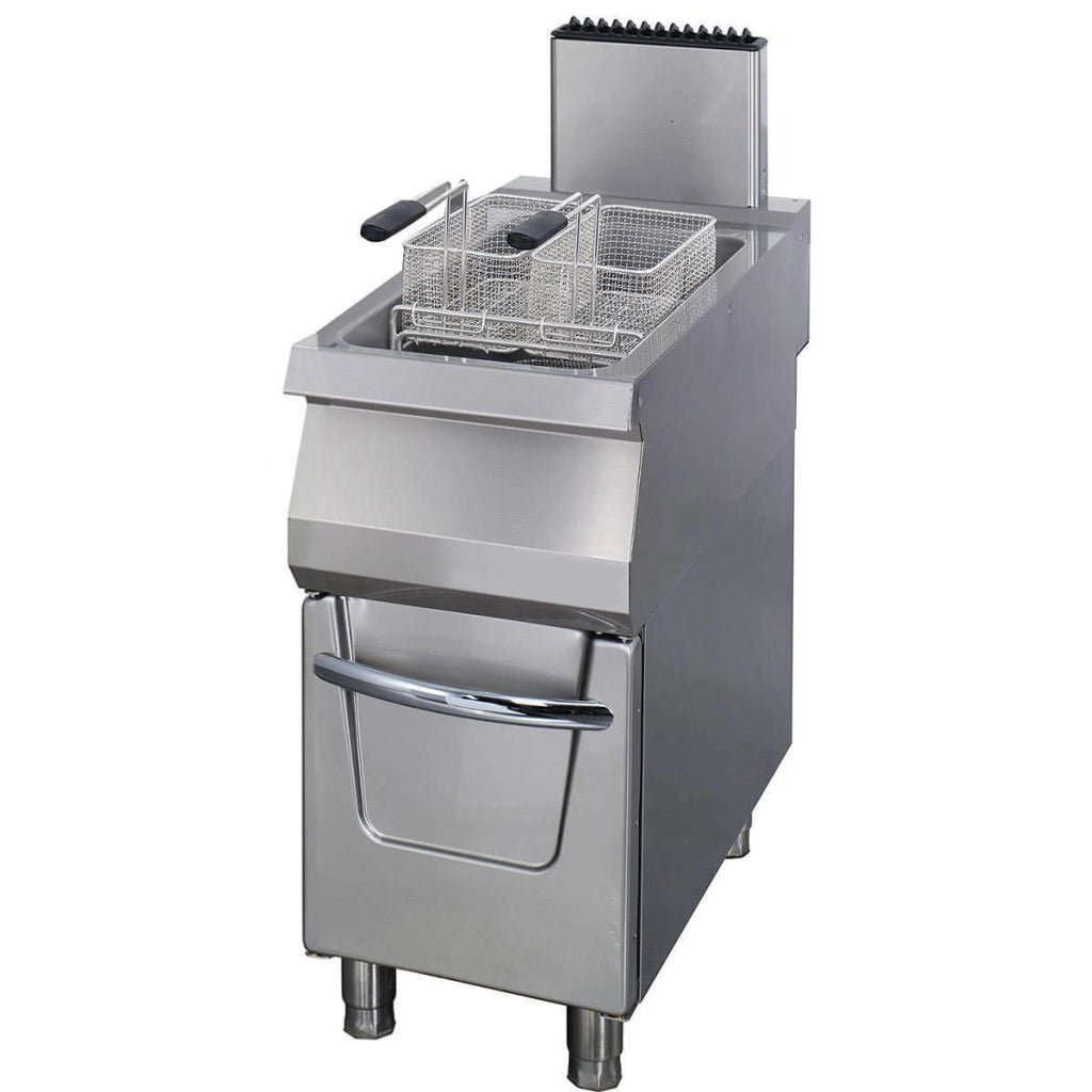 Premium Friggitrice - 1 x 22L - Unità Singola - Profondità 90cm - con Rubinetto di Scarico - Gas