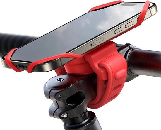 Supporto per smartphone da bicicletta - 24 pollici - ammortizzazione in silicone - supporto per smartphone per motocicletta - stantuffo 360° girevole - bicicletta elettrica scooter passeggino - iPhone.