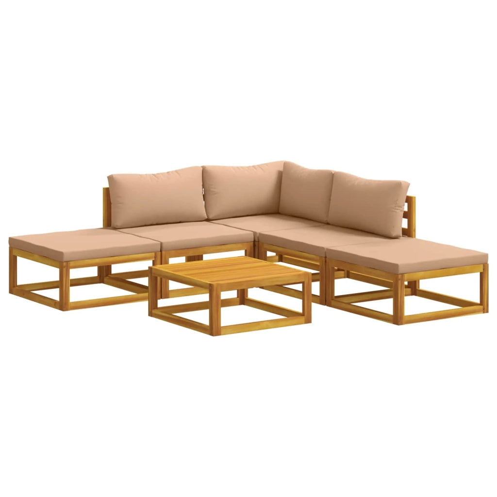 Set di divani 6 pz Naturale Legno di Acacia Massello 3417276