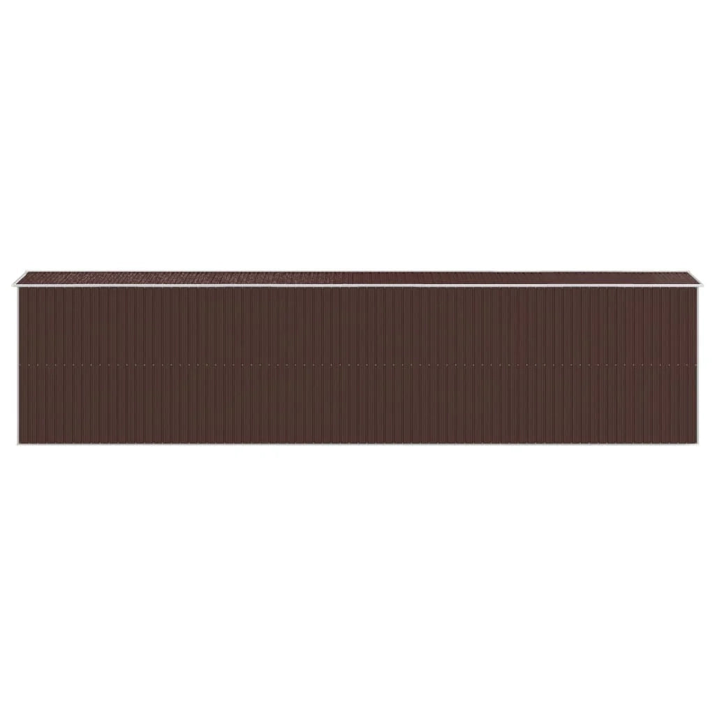 Casetta da giardino cabina ripostiglio capanno da esterno capanno per attrezzi robusta scura 192 x 855 x 223 cm acciaio zincato marrone 02_0022325