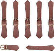 Set di chiusure in pelle marrone per DIY - 6 set - Bottone a vite - Metallo e pelle PU - Adatto per artigiani creativi - 29mm larghezza