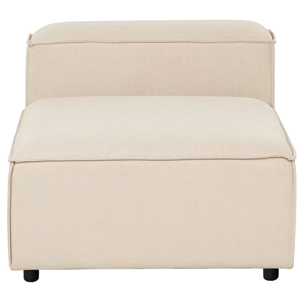 Poltrona modulare  componibile 1 posto sezione divano gambe nere tessuto beige Gambe nere Stile moderno
