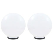 Set di 2 luci da giardino a sfera a LED 40 x 40 x 40 cm illuminazione decorativa d'atmosfera in PMMA bianco 02_0045969