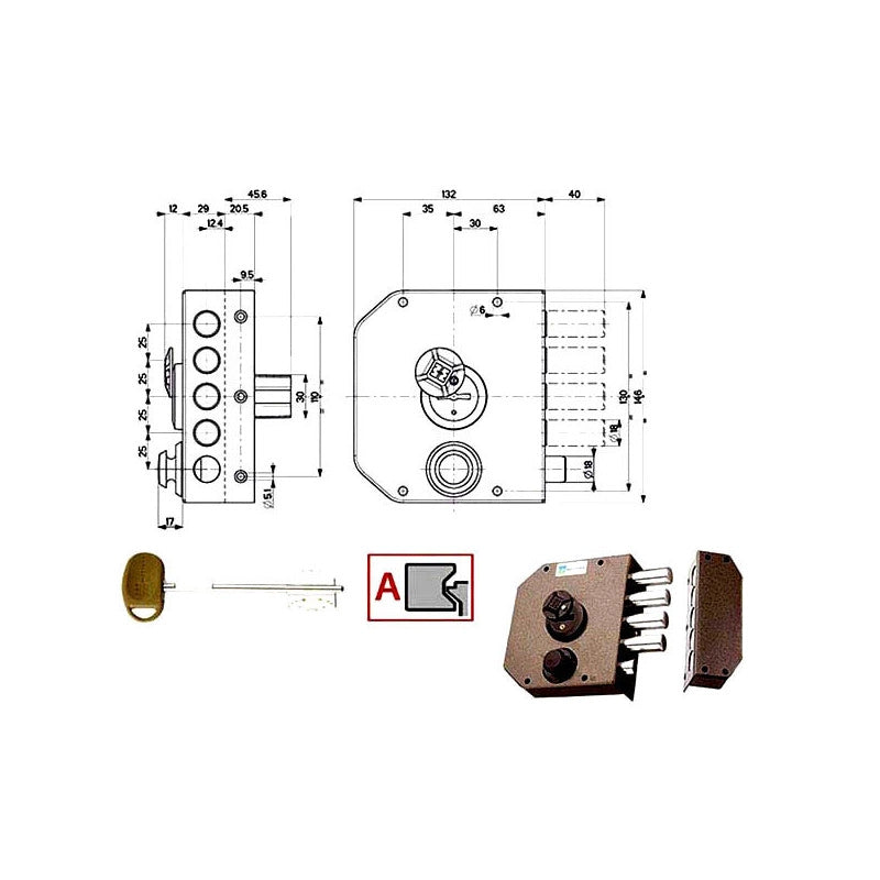 Serratura Sic.Semplice Dx Dm 20510 Mottura