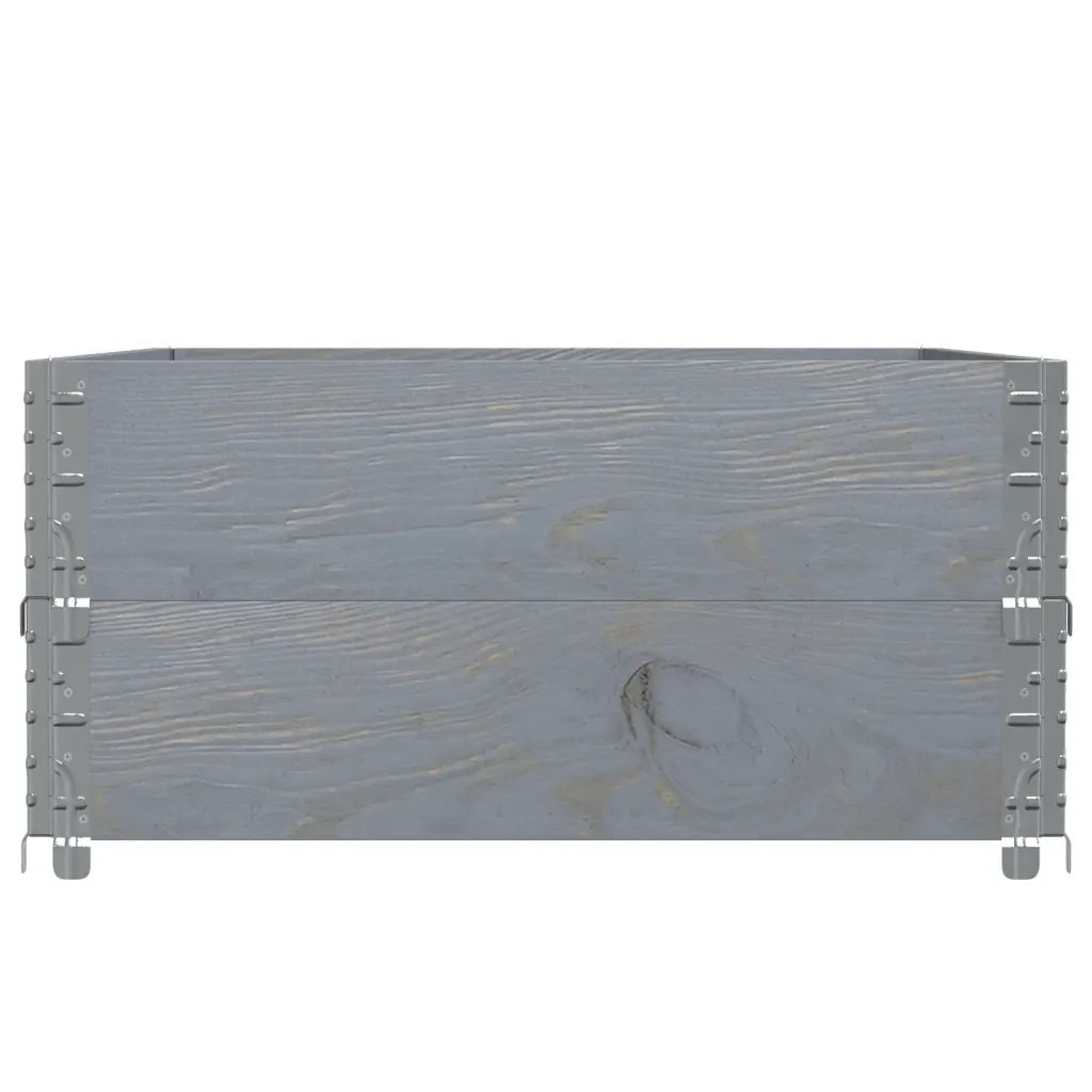 Paretali per Pallet 2pz Grigi 120x80cm Legno Massello di Pino 4010277