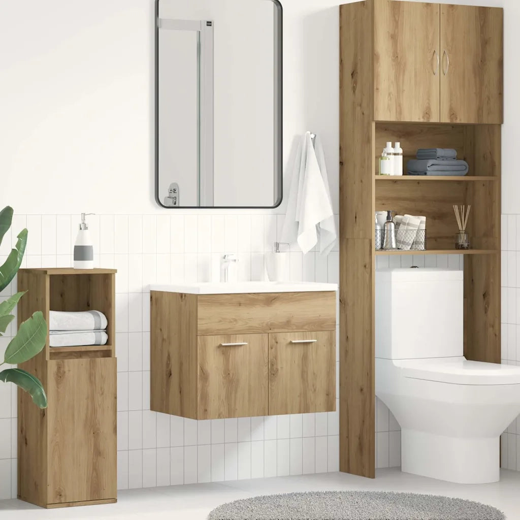 Mobile Lavabo | Armadio Lavabo Bagno Rovere Artigianale 60x38,5x46 cm Truciolato