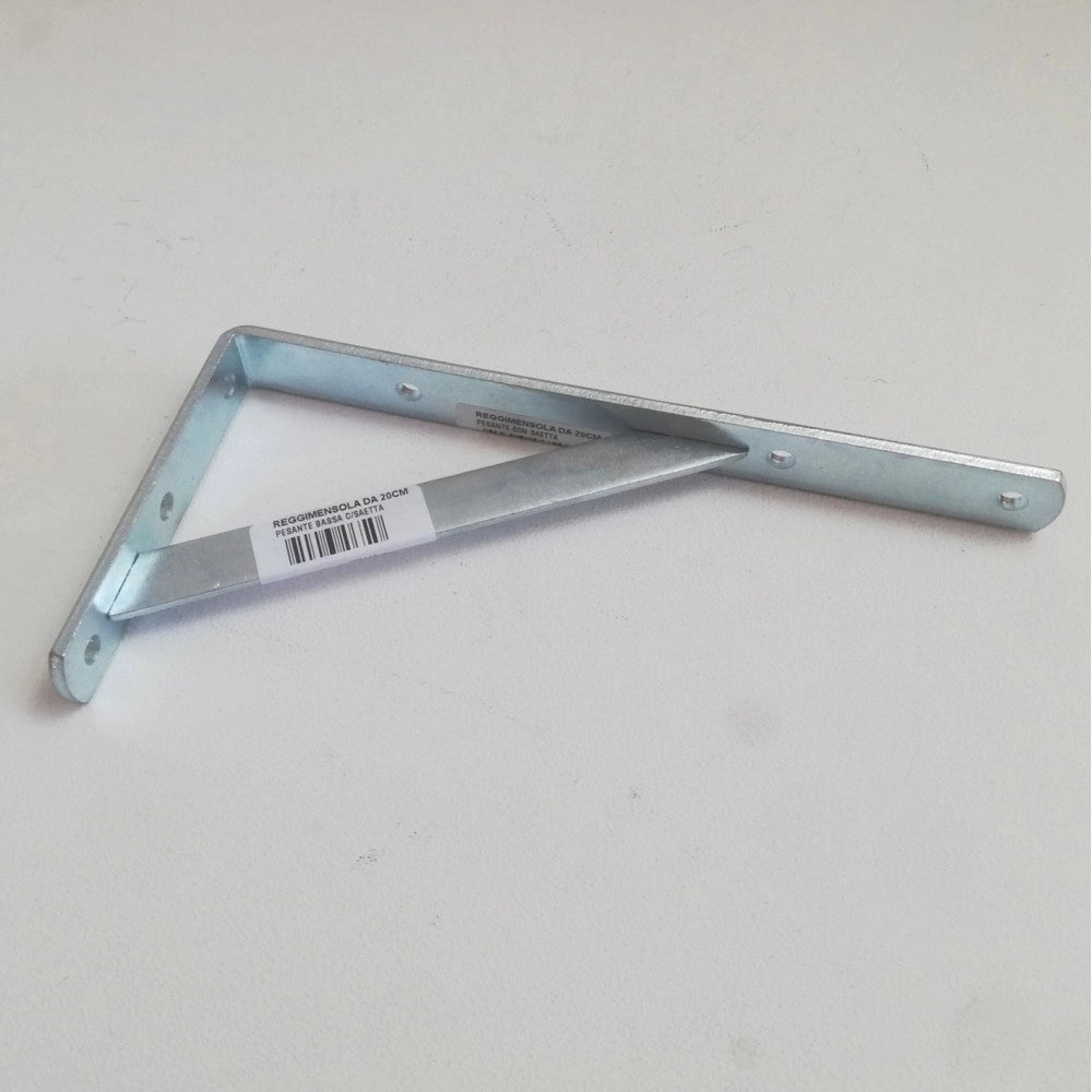 Reggimensola staffa zincata da 35cm con saetta di rinforzo