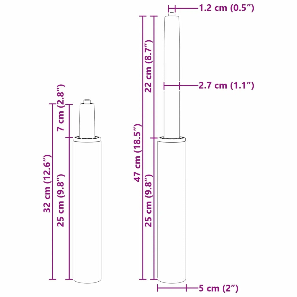 Cilindro a Gas per Sedia da Ufficio Nero 318-473 mm Ferro CFW2887802