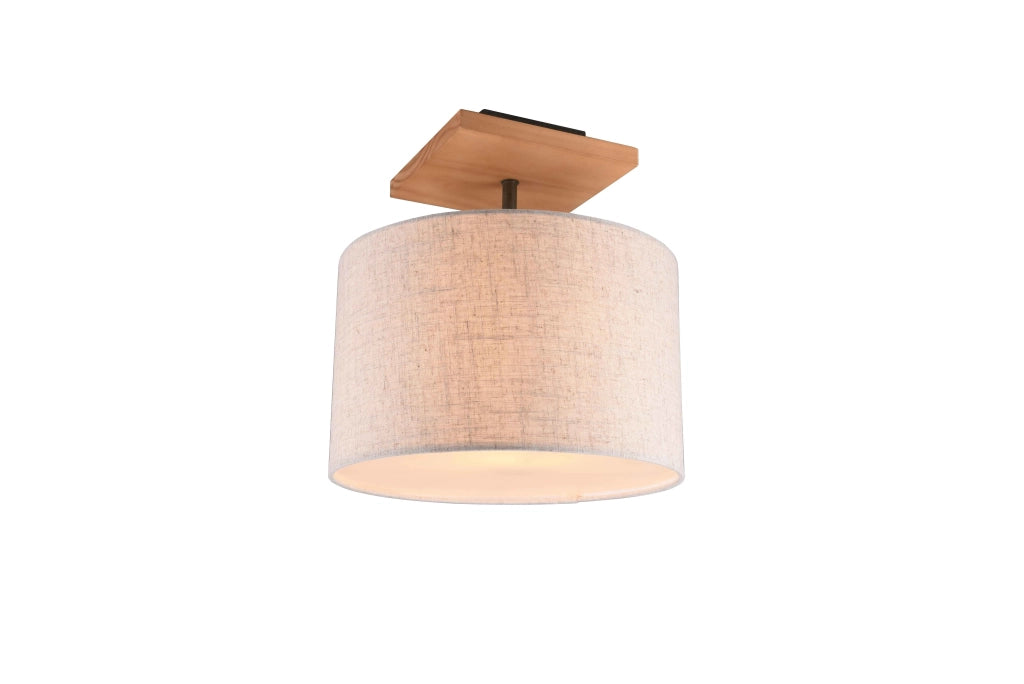 Plafoniera con paralume, legno, sabbia, D 36 cm, Elmau
