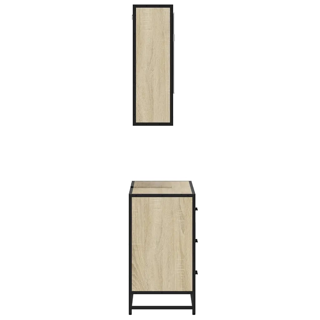 Set Mobili da Bagno 2 pz Rovere Sonoma in Legno Multistrato 3300931