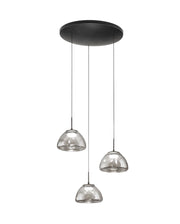 Lampada a Sospensione Lucille Ø350mm Fumé, LED 21W CCT 2700K/3000K/4000K, Dimmerabile, Struttura in Metallo e Vetro Borosilicato - Lucille