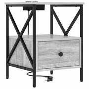 Comodino | Armadio da Notte | Mobiletto da notte con cassetto Grigio Sonoma 41,5 x 40,5 x 55 cm