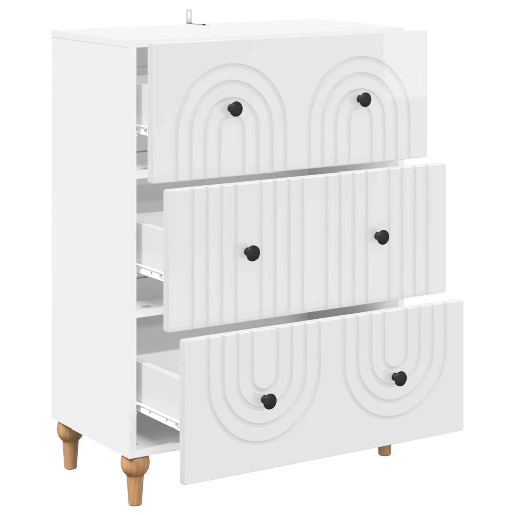 Mobile con Cassetti Bianco Lucido 66 x 34,5 x 90 cm 894149