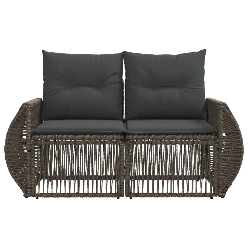 Divano da giardino 2-Numero di posti Grigio polyrattan 42026702