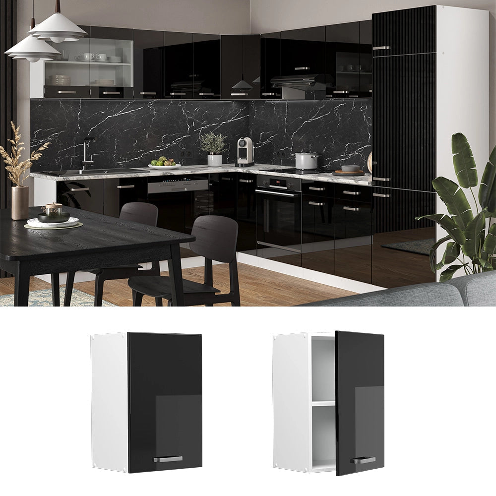 Vicco Pensile da cucina Nero lucido 40 cm