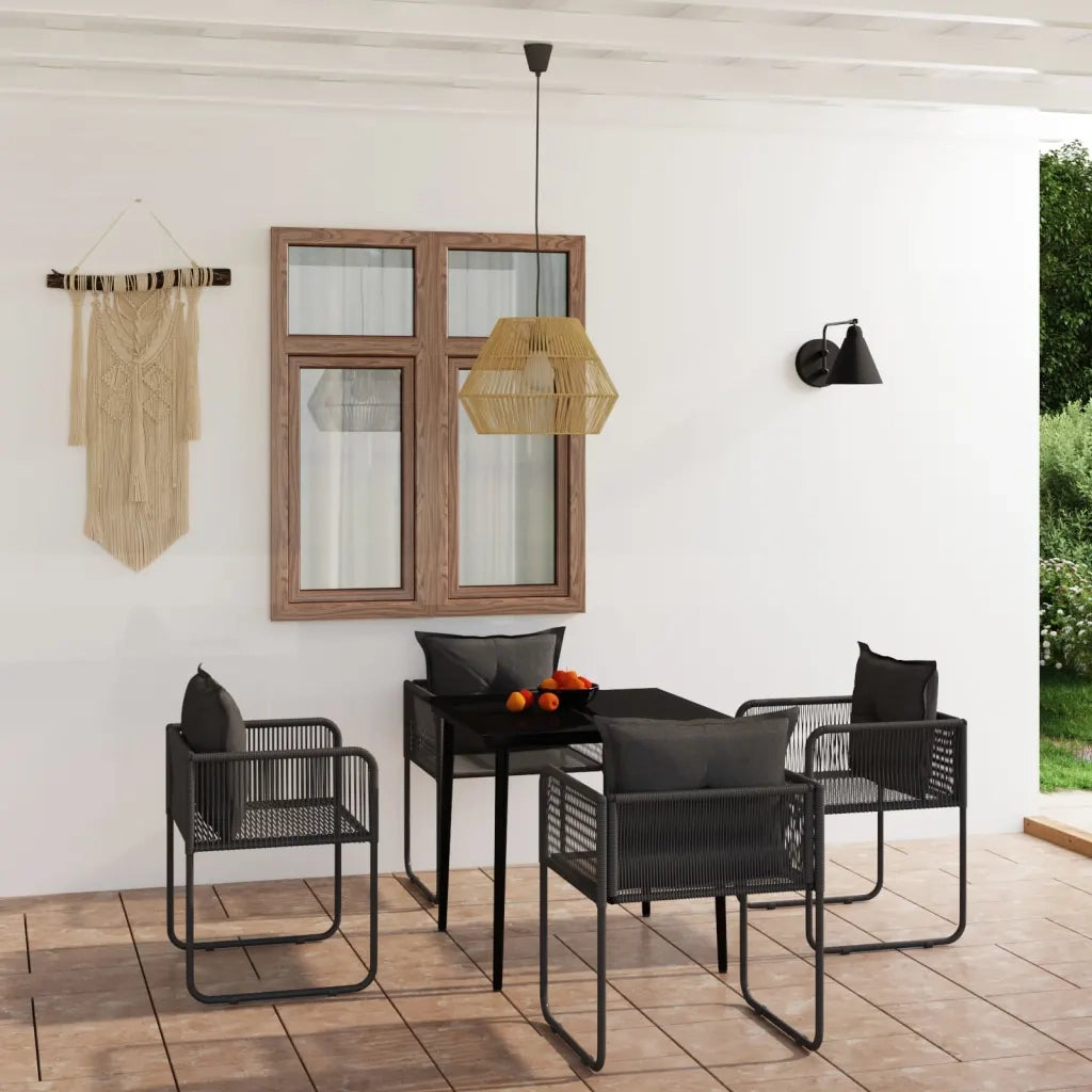 Set da Pranzo da Giardino 5 pz Nero 3099084