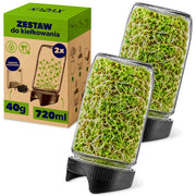 KADAX Zestaw Słój Anna 720ml fi82 TO-720 Franko + Plastikowa zakrętka do słoików fi82, kiełkownica pakiet 2szt K17504