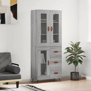 Credenza Grigio Sonoma 69,5x34x180 cm in Legno Multistrato 3198575