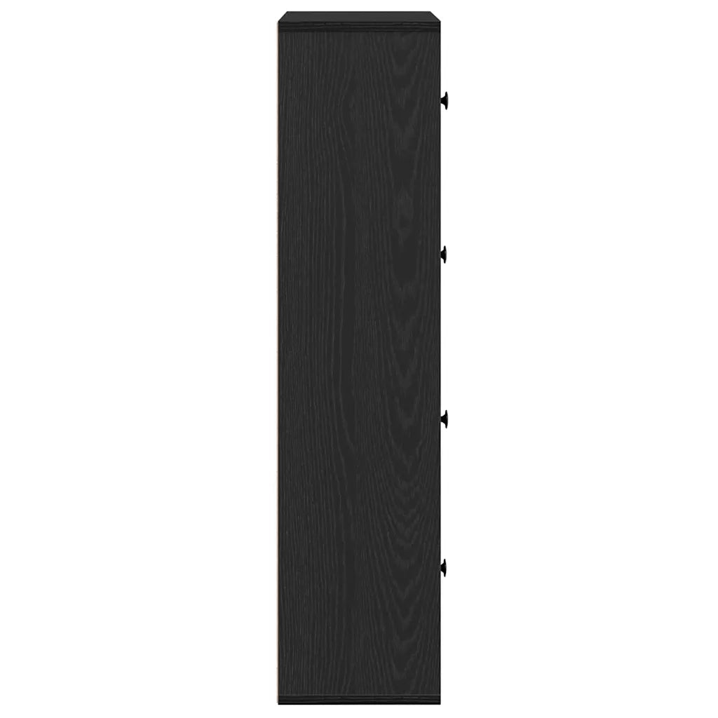 Libreria-Scaffale per Libri-Mobile di Stoccaggio Rovere Nero 60x24x101,5 cm in Legno Multistrato