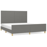 Letto matrimoniale | Letto per adulti | Giroletto senza Materasso Grigio Scuro 160x200 cm Tessuto