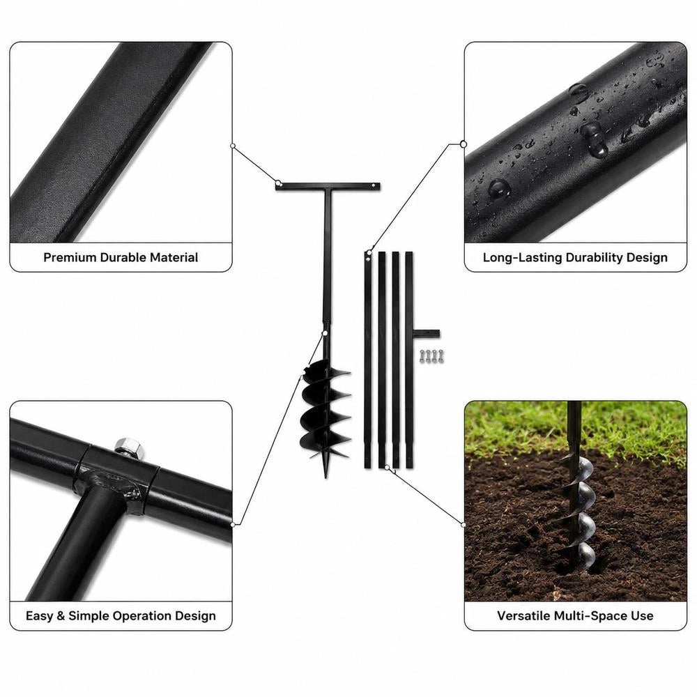 Earth Auger With Handle, 150 Mm Extension Tube, 5 M