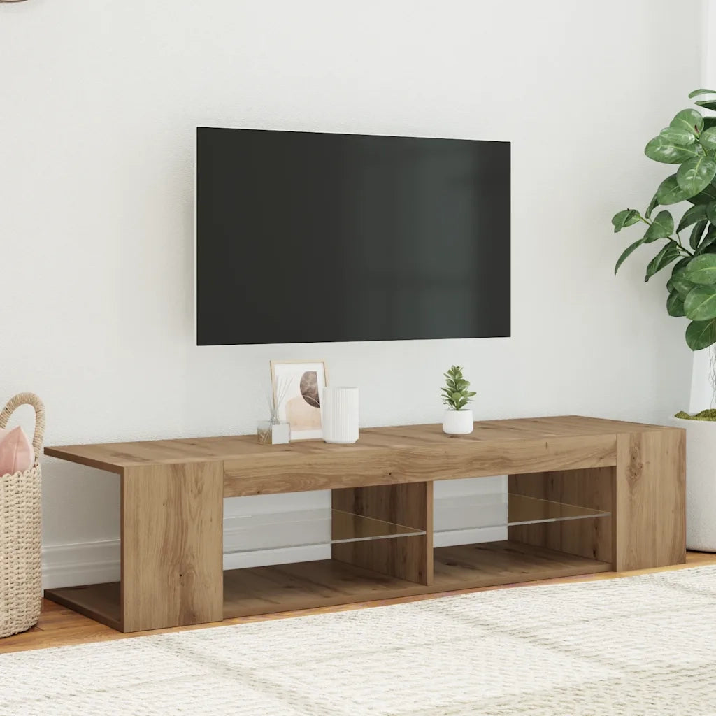 vidaXL Mobile Porta TV con LED Artigianale 135x39x30 cm Truciolato