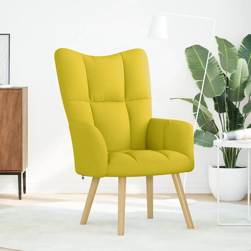 vidaXL Sedia Relax Giallo Chiaro in Tessuto