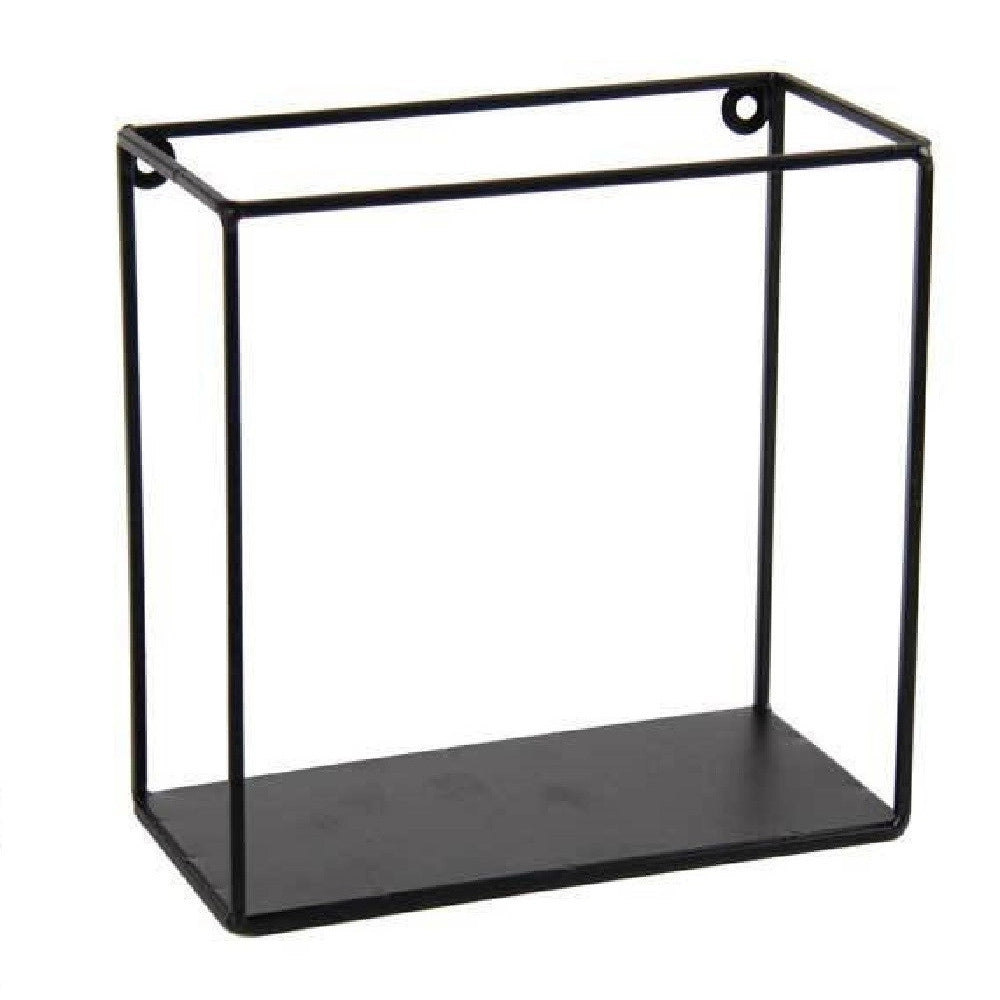 Trade Shop - Mensola Quadrata Bacheca Parete Metallo Nero 20x10x20cm Serie Industrial 822230 -