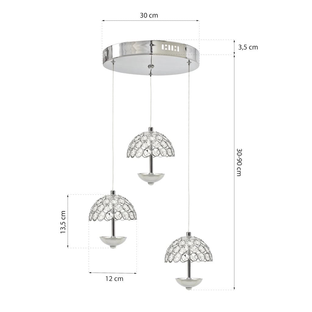 Lampadario VENUS ML316 Milagro LED 15W cristallo cromo