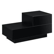 Comodino da Notte a 2 Cassetti 38 x 70 x 35 cm Cassettiera e Portaoggetti Mobile da Divano/Letto Posizione a Destra - Nero, Frontale Lucido