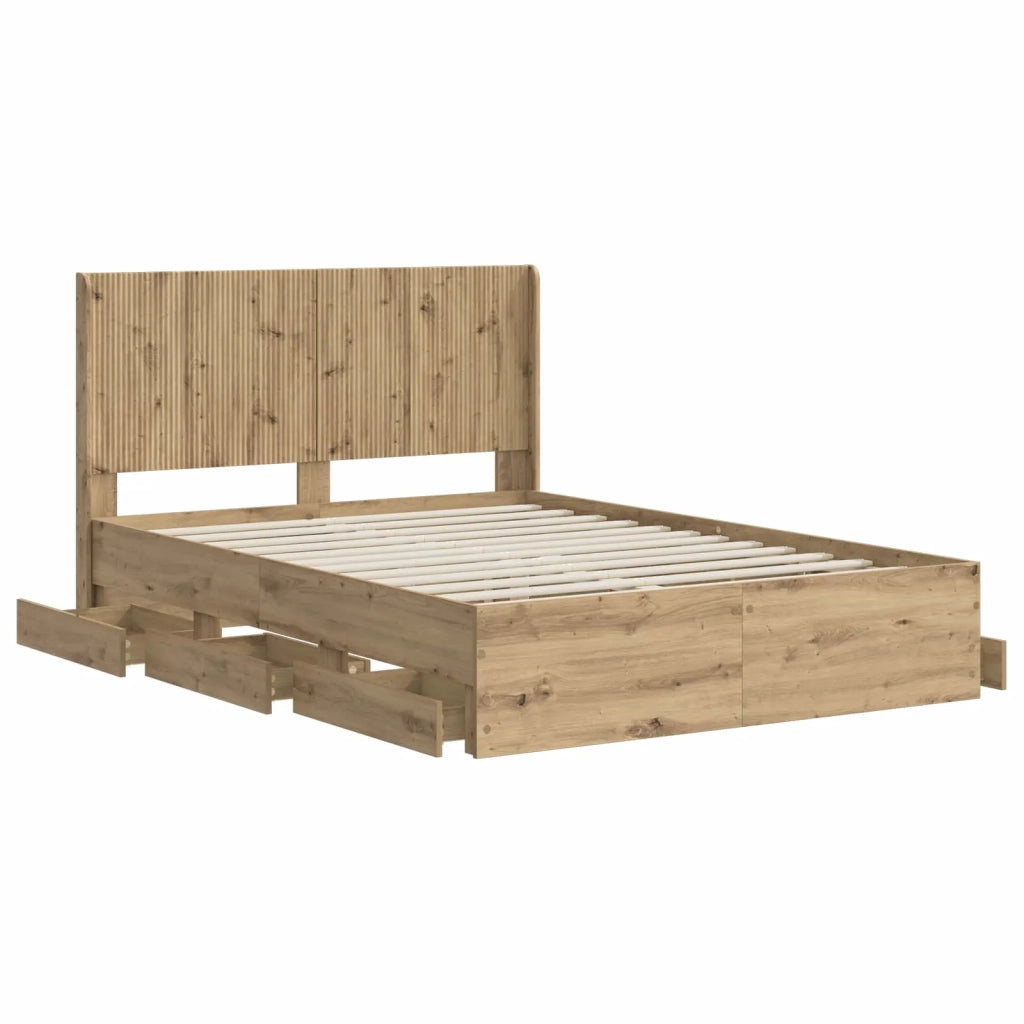 Struttura del letto con stoccaggio e testata Artisan Oak 3445803