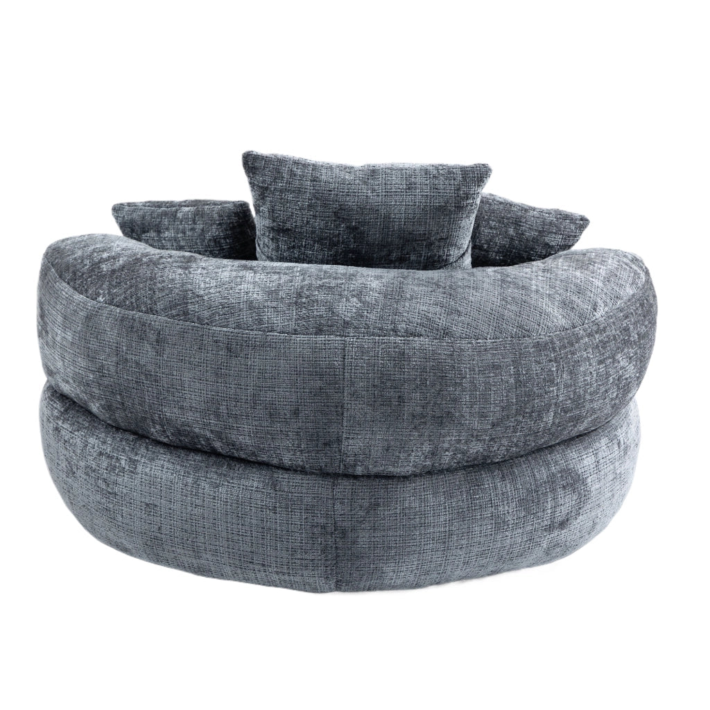 Divano Poltrona Gaming con Cuscini ¨C MINIMAL ¨C Grigio, Tessuto Chenille