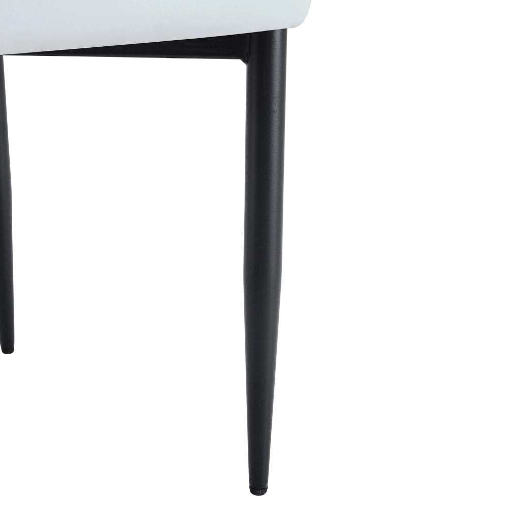 Set di 2 sedie da pranzo ergonomiche bianche con rivestimento sintetico e gambe stabili