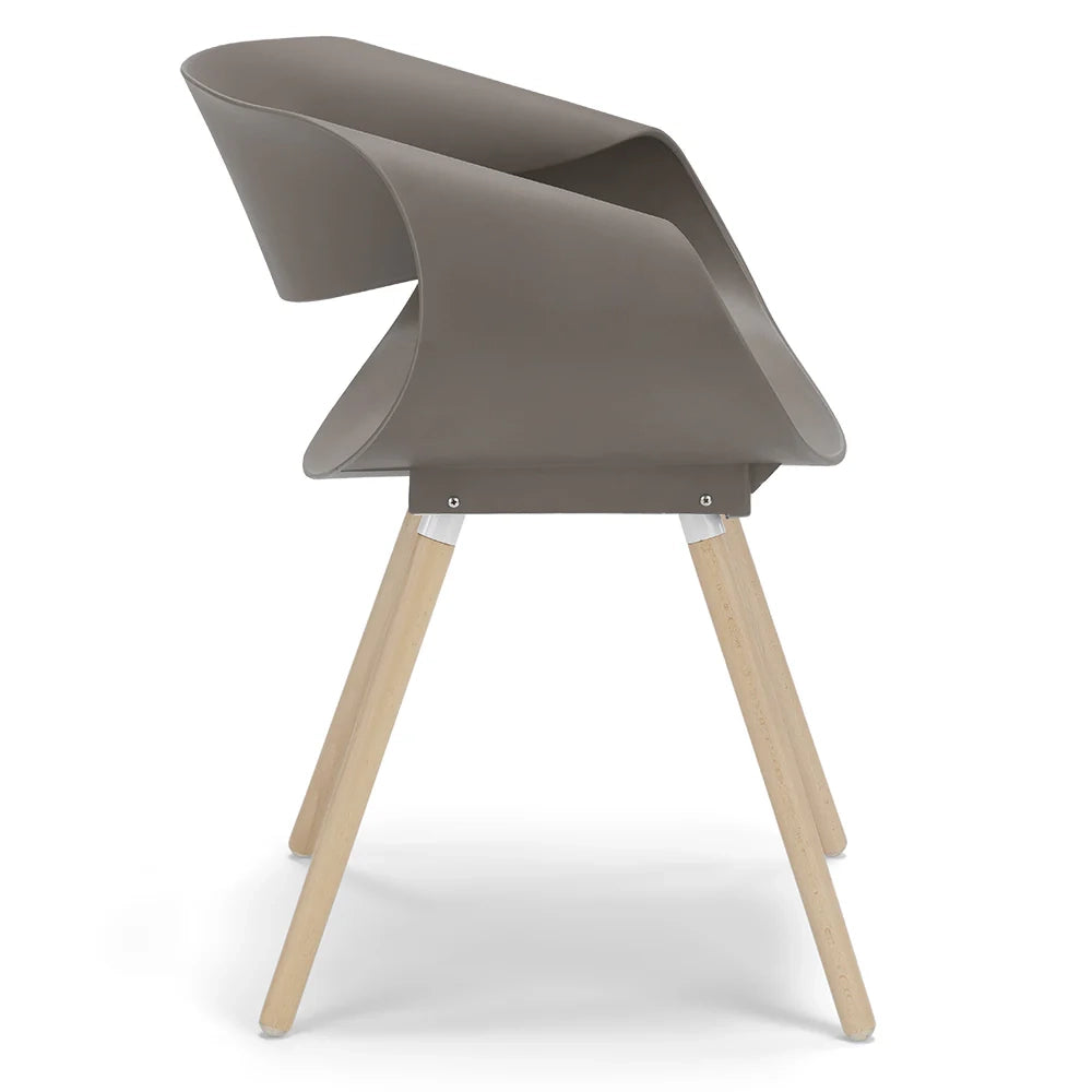 Set 2 sedie in polipropilene DILETTA con gambe in faggio, resistente ai raggi UV, design moderno, ideale per sala da pranzo, cucina, sala d’attesa, bar, ristoranti, colore Petrolio