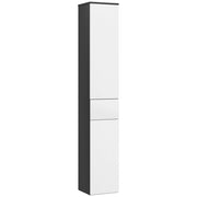 Mobile a Colonna da Bagno Salvaspazio con 2 Armadietti e Cassetto 30x28x180 cm Nero e Bianco