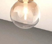 PLAFONIERA BIANCO 1 LUCE VETRO AMBRA 1184BI-PL1-AM