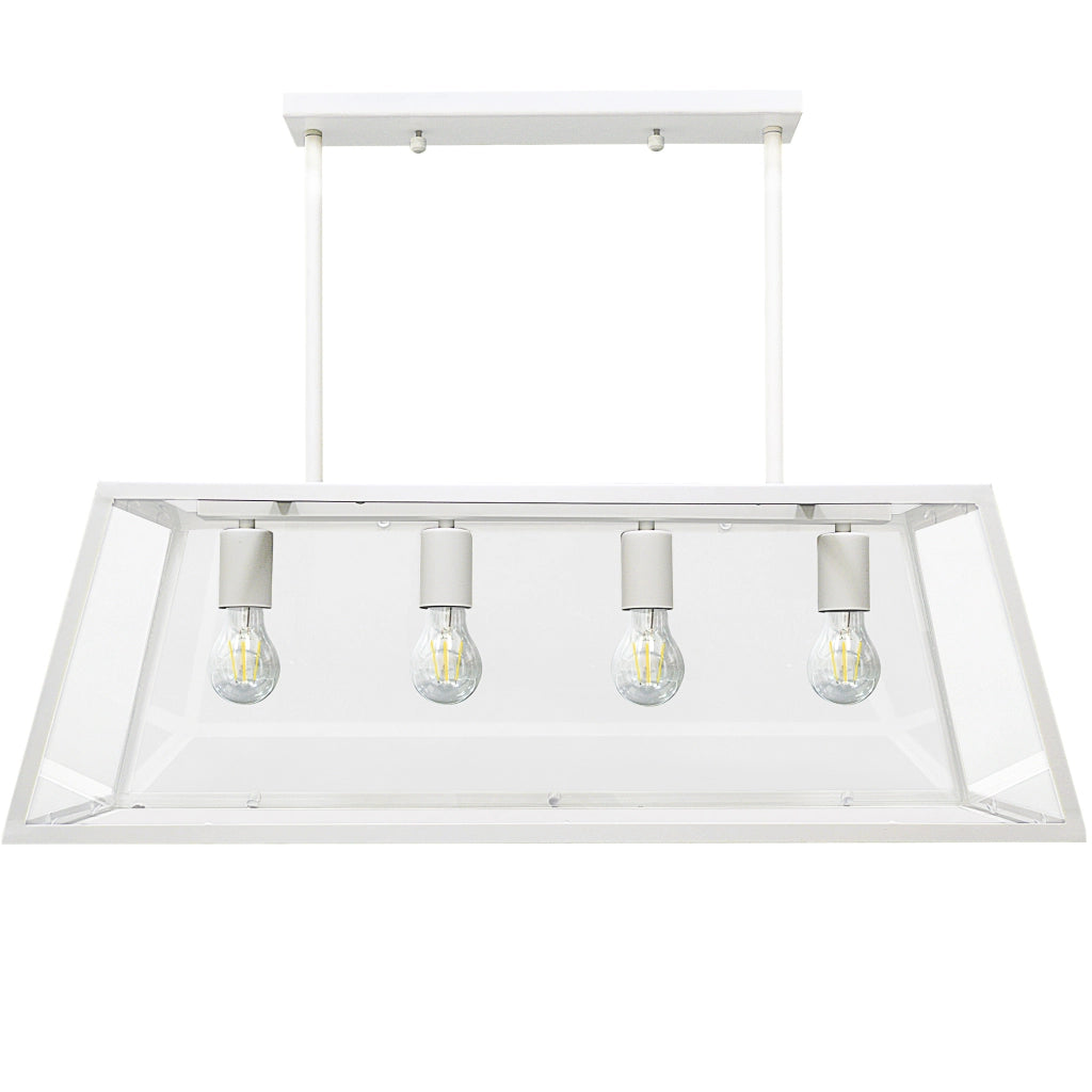 Lampada sospesa FINLAND bianca 4xE27 131cm in vetro Polux