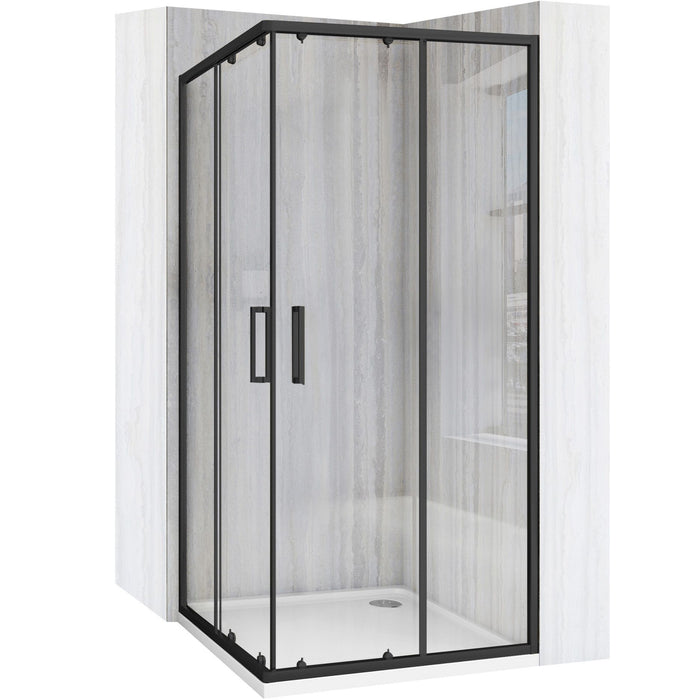 Cabina Doccia Rea City 80x80 Black senza piatto doccia