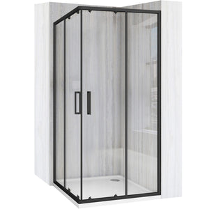 Cabina Doccia Rea City 80x80 Black con piatto doccia Savoy black