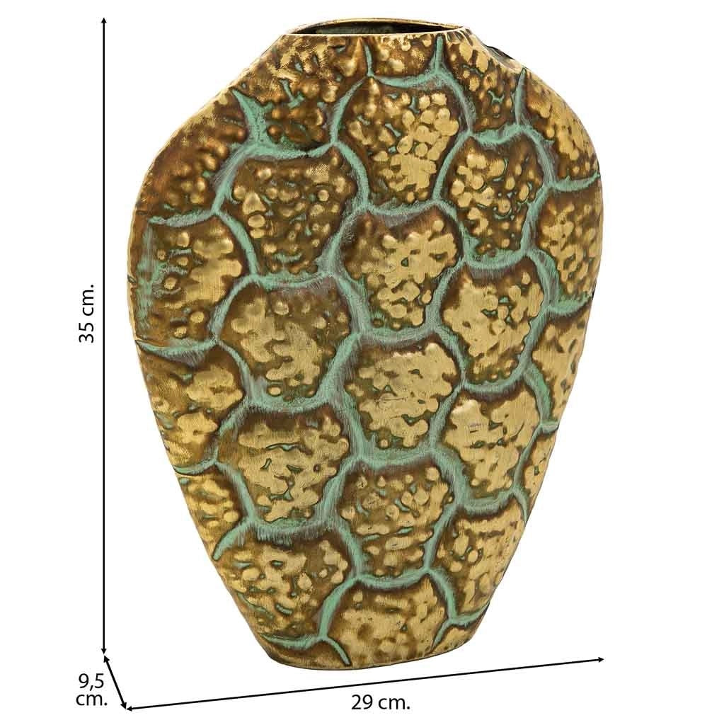 Vaso metallo dorato 29x9.5x35h cm